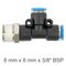 Pu Hose Fitting Tee 8mm X 8mm X 3/8